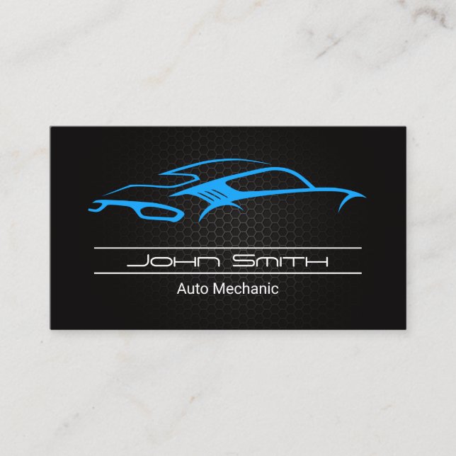 Metallisches Kohlenstofffaser | Logo für blaue Spo Visitenkarte (Vorderseite)