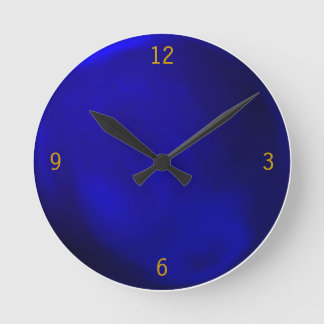 Metallisches Königsblau Runde Wanduhr
