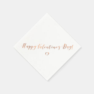 Metallisches Kupferlook Valentinstag-Design Serviette