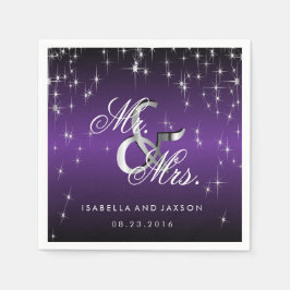 Metallisches Lila Sternlichtdesign Serviette