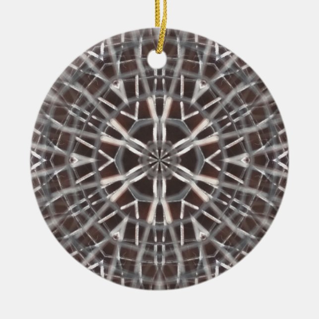 Metallisches Mesh Silver Keramik Ornament (Vorne)