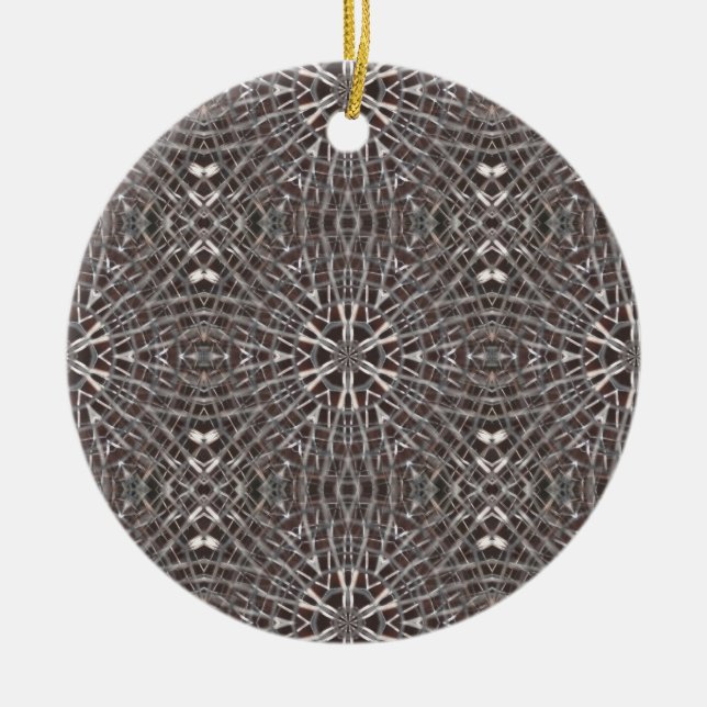 Metallisches Mesh Silver Keramik Ornament (Vorne)