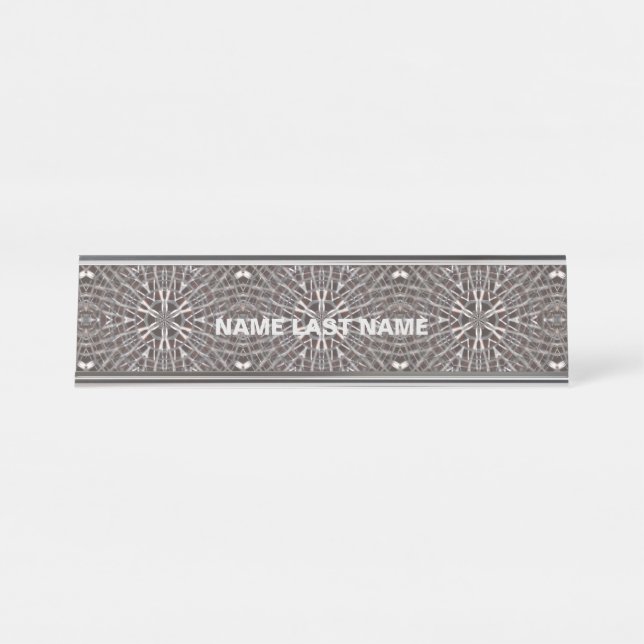 Metallisches Mesh Silver Schreibtischnamensplakette (Vorderseite )