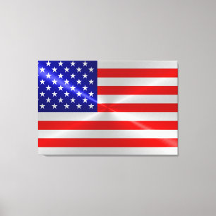 Metallisches Metall der amerikanischen Flagge Leinwanddruck