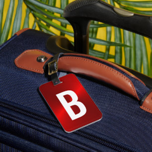 Metallisches Monogramm mit roter Pinselspitze Gepäckanhänger