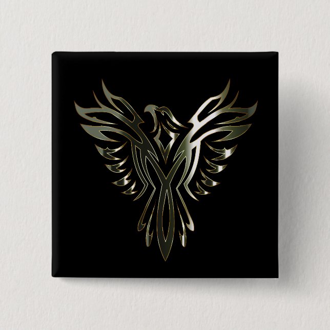 Metallisches Phoenix Button (Vorderseite)