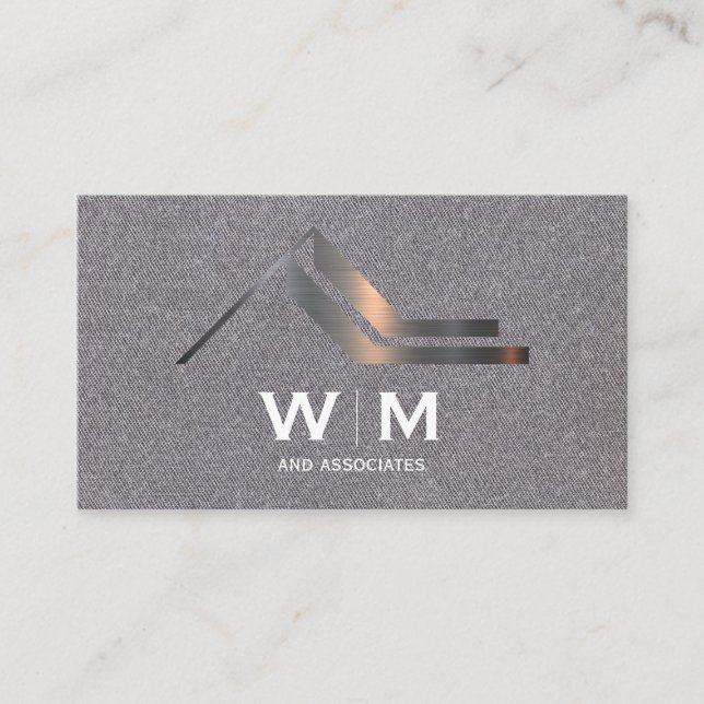 Metallisches Real-Anwesen-Dachlogo | Hintergrund Visitenkarte (Vorderseite)