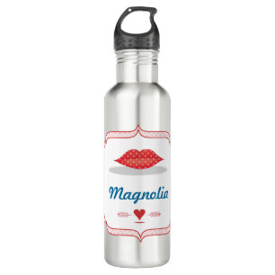 Metallisches Rosa mit Personalisierten Lippen Trinkflasche