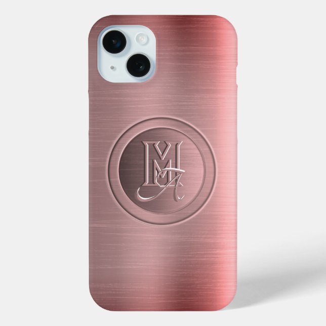 Metallisches rosa Stahlgravur Case-Mate iPhone Hülle (Rückseite)