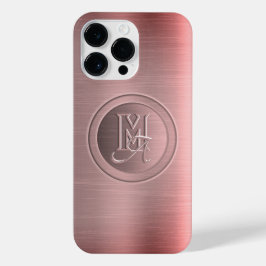 Metallisches rosa Stahlgravur iPhone 14 Pro Max Hülle