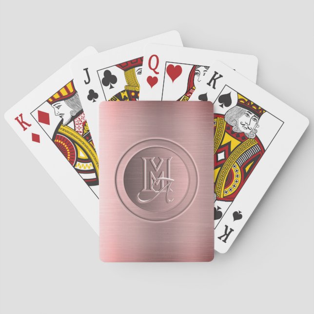 Metallisches rosa Stahlgravur Spielkarten (Rückseite)