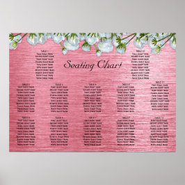 Metallisches Rosa- und Weißrosensiegeldiagramm Poster