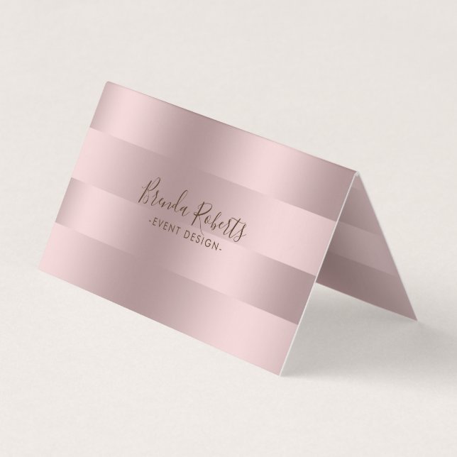 Metallisches Rose-Gold-Streifen-Muster Visitenkarten (Vorderseite)