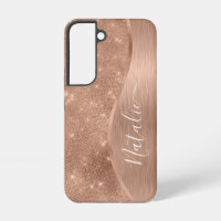 Metallisches Roségold Glitter Personalisiert