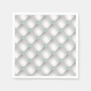 Metallisches Satin White Mint Green Bling Glam Serviette