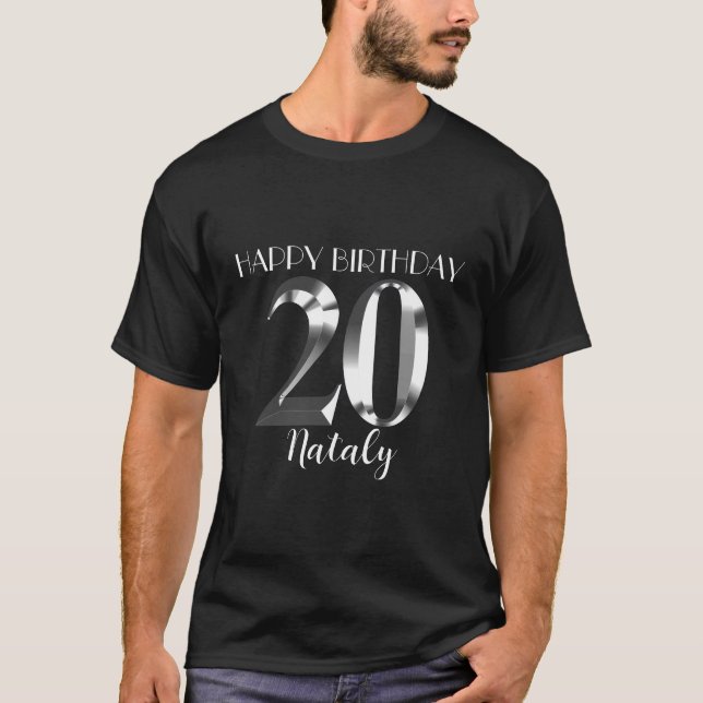 Metallisches Silber 20. Geburtstag T-Shirt (Vorderseite)
