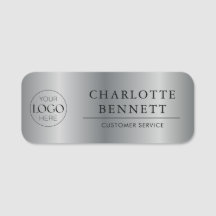 Metallisches Silber Custom Logo Büro Mitarbeiter P