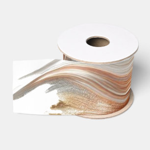 Metallisches Silber-Gold- und Kupferwirbel Ripsband