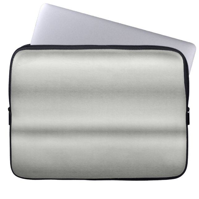 Metallisches Silber, grau gebürstetes Aluminium Laptopschutzhülle (Vorderseite)