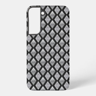 Metallisches Silber Harlekin und Glitterdruck Samsung Galaxy Hülle