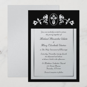 Metallisches Silber - orthodoxe Einladungen zur Ho