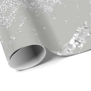 Metallisches silbernes Marmorierunggrau streicht Geschenkpapier