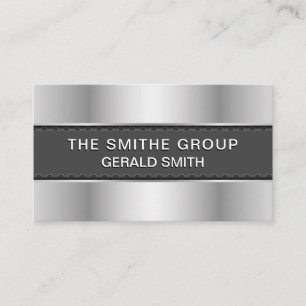 Metallisches Silver Gray Banner Visitenkarte