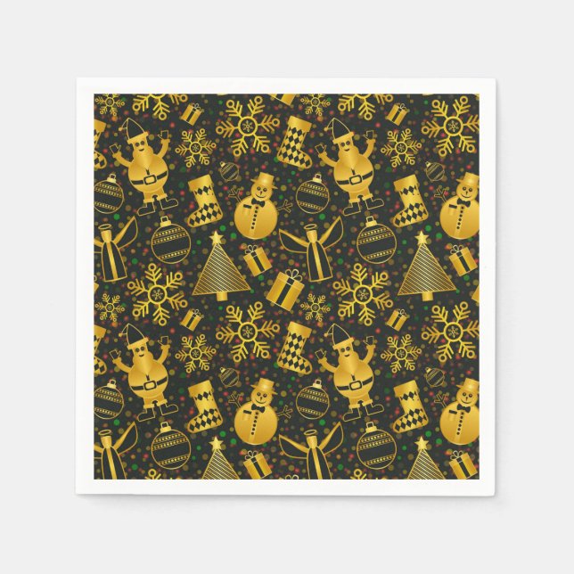 Metallisches Weihnachtsgebäck Serviette (Vorderseite)