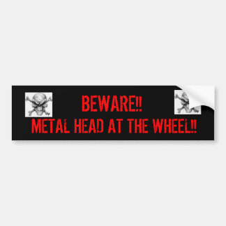 Metallkopf am Rad Autoaufkleber