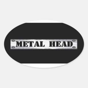 Metallkopf Ovaler Aufkleber