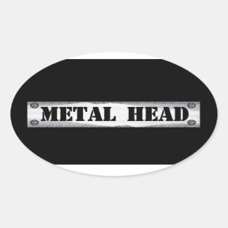 Metallkopf Ovaler Aufkleber