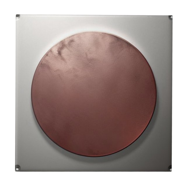 Metallkreis Silber und Rose Gold Keramik Tile Fliese (Vorderseite)