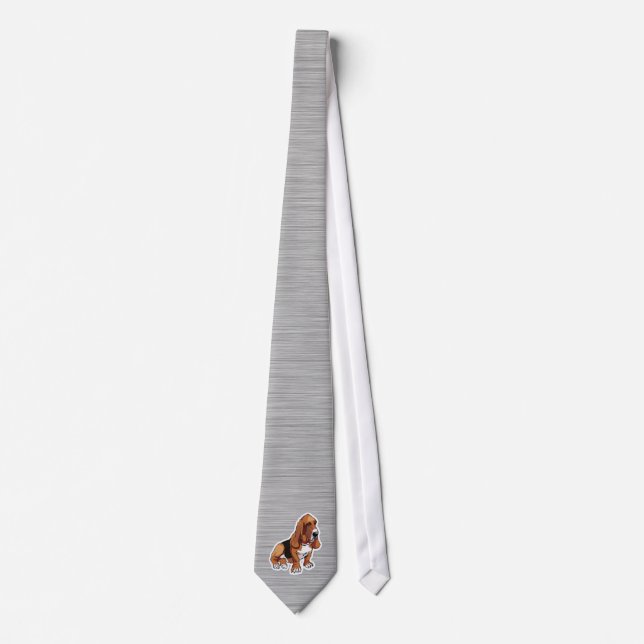 Metalllook; Basset Hound Krawatte (Vorderseite)