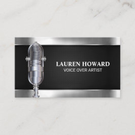 Metallmikrofon | Black Mesh Business Card Visitenkarte