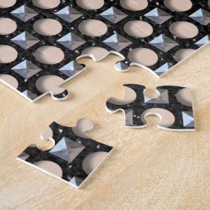 Metallnieten auf Leder mit Löchern Puzzle