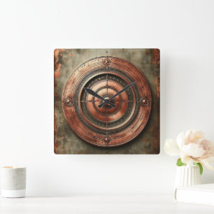 Metallobjekt quadratische wanduhr