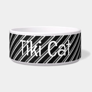 Metallpfeifen Pet Bowl mit TIKI CAT Text Napf