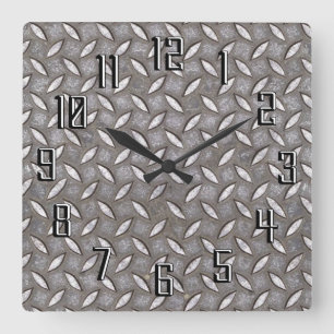 Metallplanen Quadratische Wanduhr