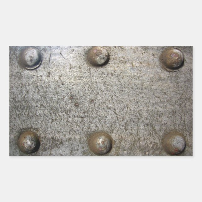 Metallplatte mit Schrauben Rechteckiger Aufkleber (Vorderseite)