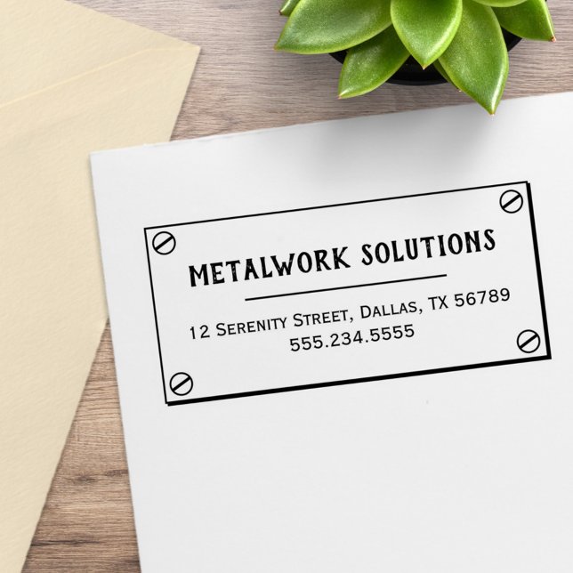 Metallplatte mit Schraubenadresse Gummistempel (Von Creator hochgeladen)