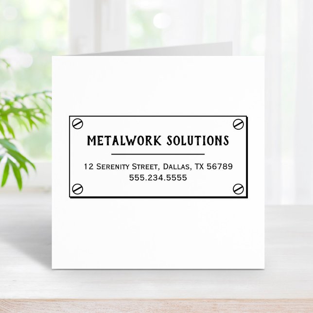 Metallplatte mit Schraubenadresse Gummistempel (Von Creator hochgeladen)