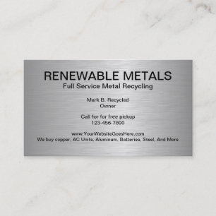 Metallrecycling-Geschäftskarten Visitenkarte