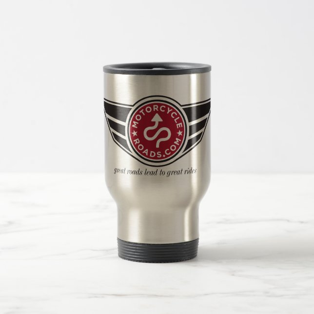 Metallreise-Tasse mit rotem MCR Logo Reisebecher (Mittel)