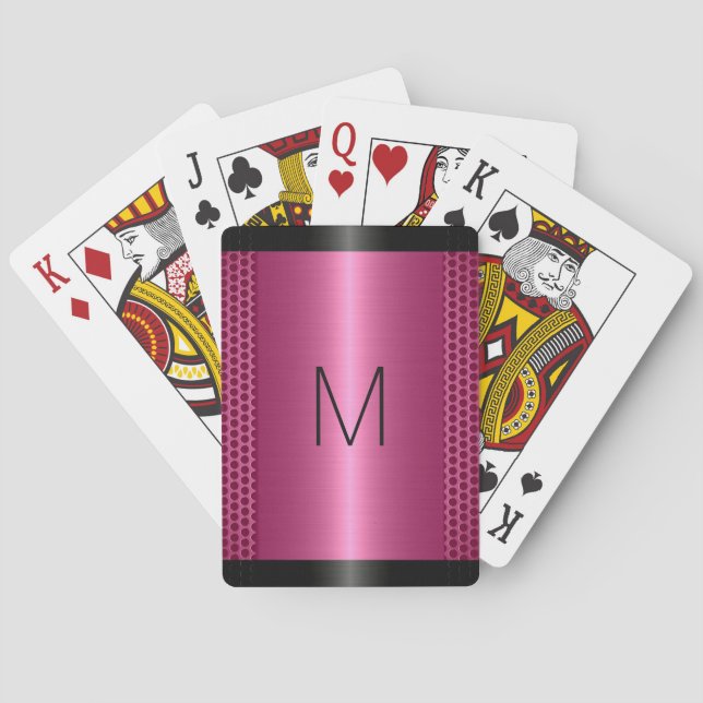 Metallrosa, rosa, rosa, rostfreie Stahlkonstruktio Spielkarten (Rückseite)