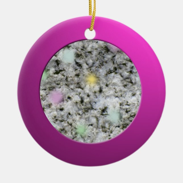 Metallrosa Zirkel und Granitfelsen Keramikornament (Vorne)