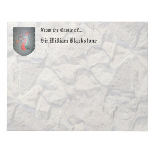 Metallschild-Drache-Stein-Blick Notizblock