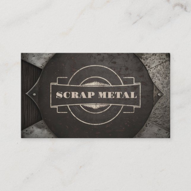 Metallschrott, Recycelnd Metallkarte Visitenkarte (Vorderseite)