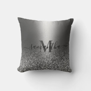 Metallsilber-Glitzer Kissen