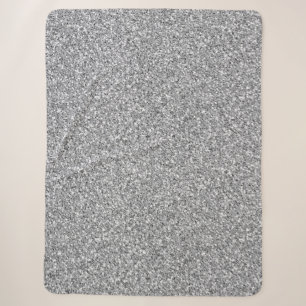Metallsilber-Glitzer Sherpadecke