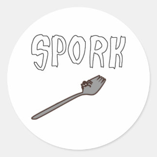 Metallspork mit achteckiger Kreatur Runder Aufkleber